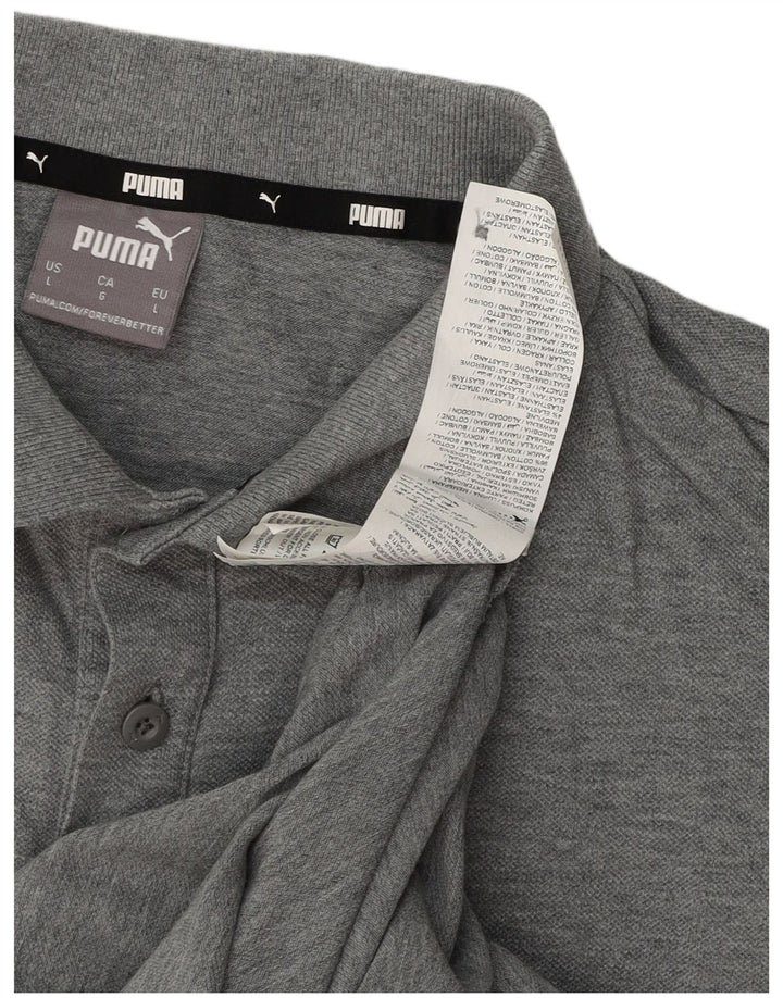 Camisa polo masculina PUMA grande algodão cinza