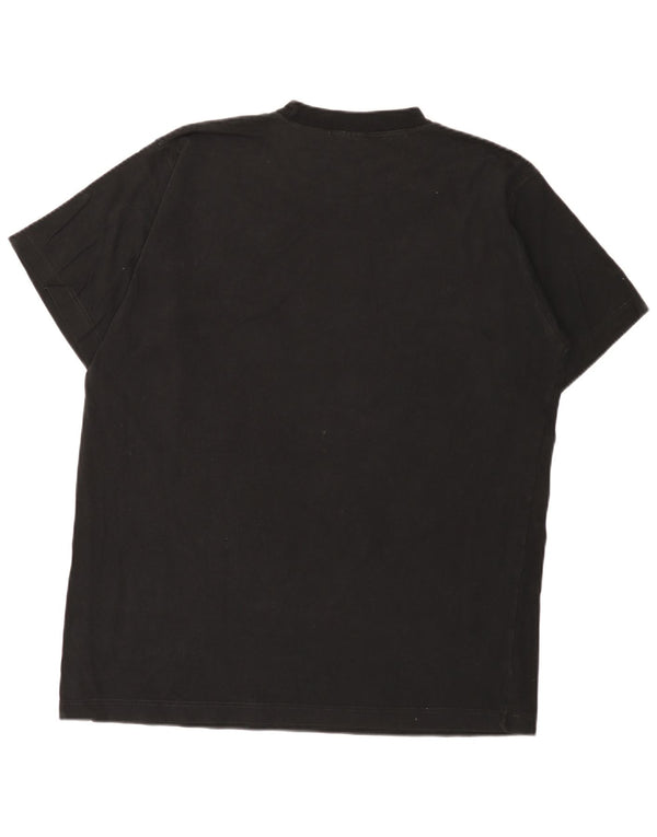 Puma Mens Graphic T-Shirt Top Grande Algodão Preto