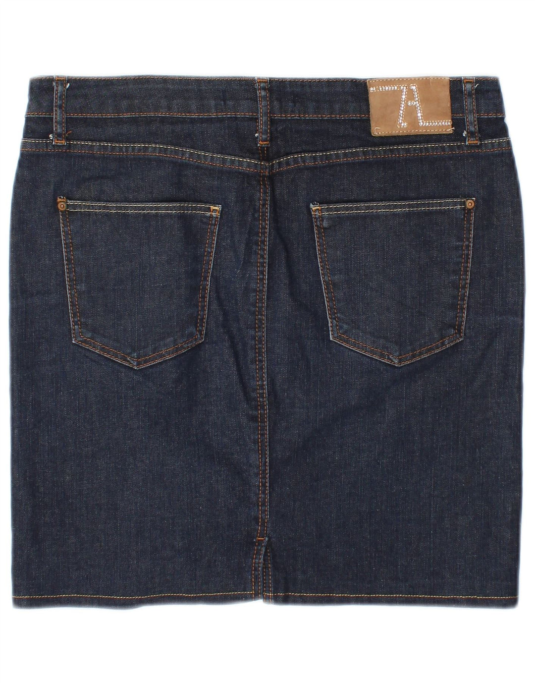 Saia jeans feminina ZARA UE 38 pequena W28 azul marinho