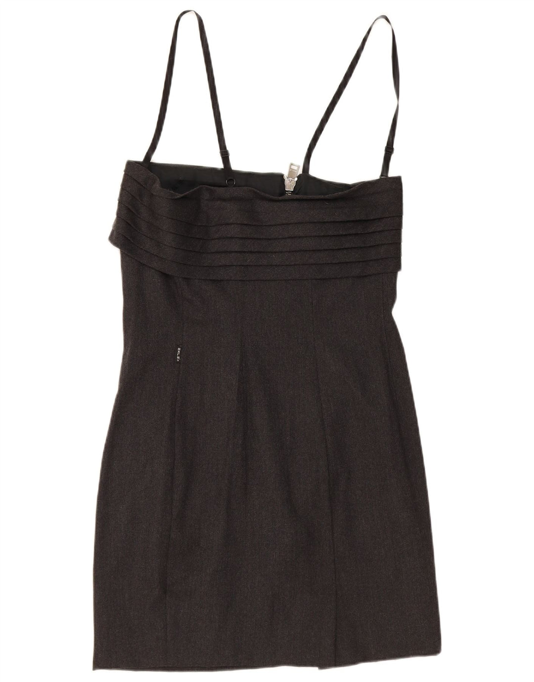 Vestido bodycon feminino vintage sem mangas IT 44 acetato cinza médio