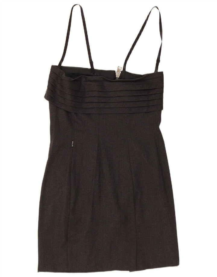 Vestido bodycon feminino vintage sem mangas IT 44 acetato cinza médio