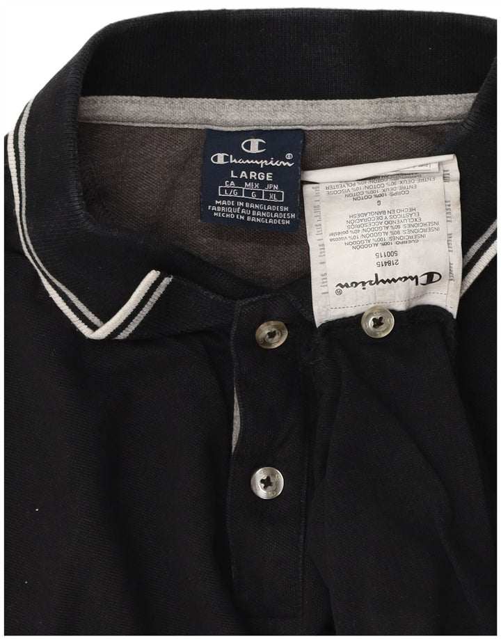 Camisa polo masculina Champion grande algodão preto