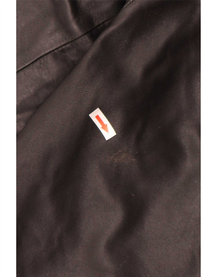 Jaqueta de couro masculina vintage UK 40 grande preta