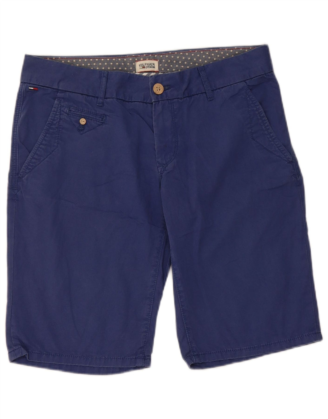 Shorts Chino feminino Tommy Hilfiger W28 algodão azul médio