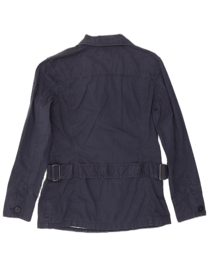 Jaqueta militar feminina Tommy Hilfiger Reino Unido 14 algodão azul marinho médio
