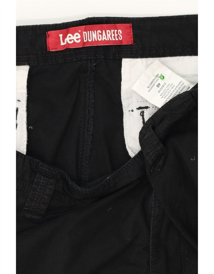 Lee Mens Dungarees Cargo Shorts W40 XL Algodão Preto