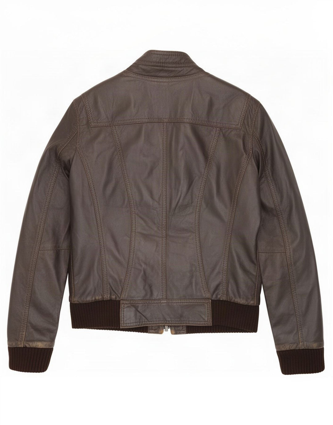 Jaqueta de couro bomber masculina vintage IT 48 marrom médio