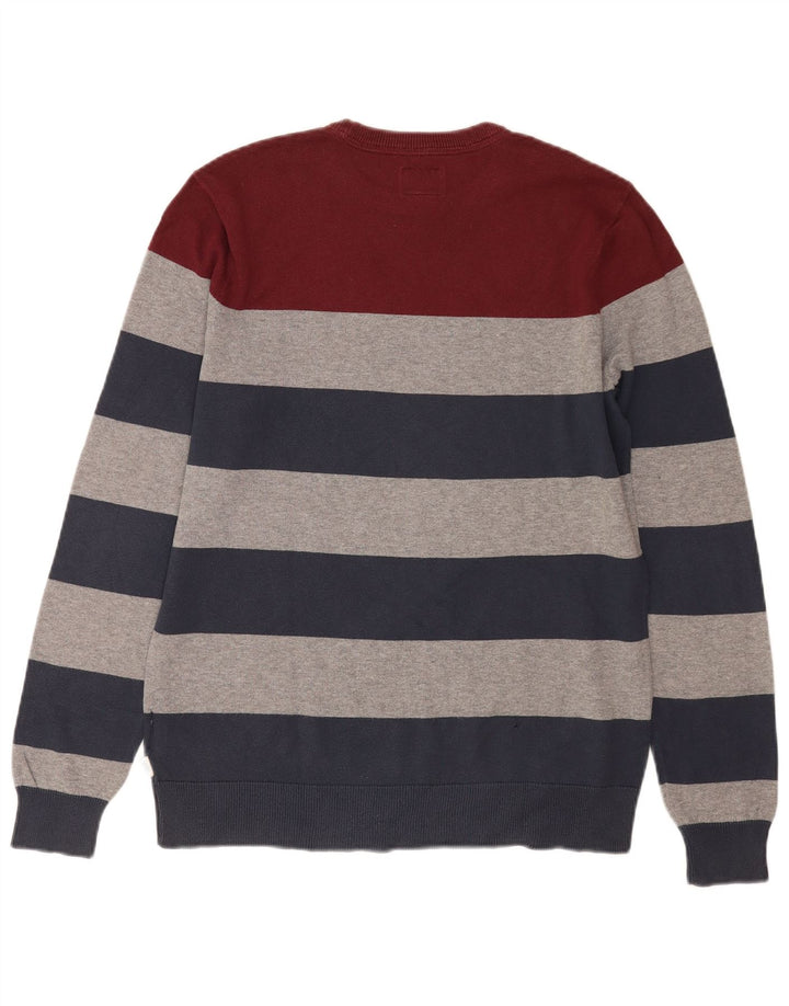 Suéter masculino Vans com gola redonda e pequeno algodão listrado multicolorido