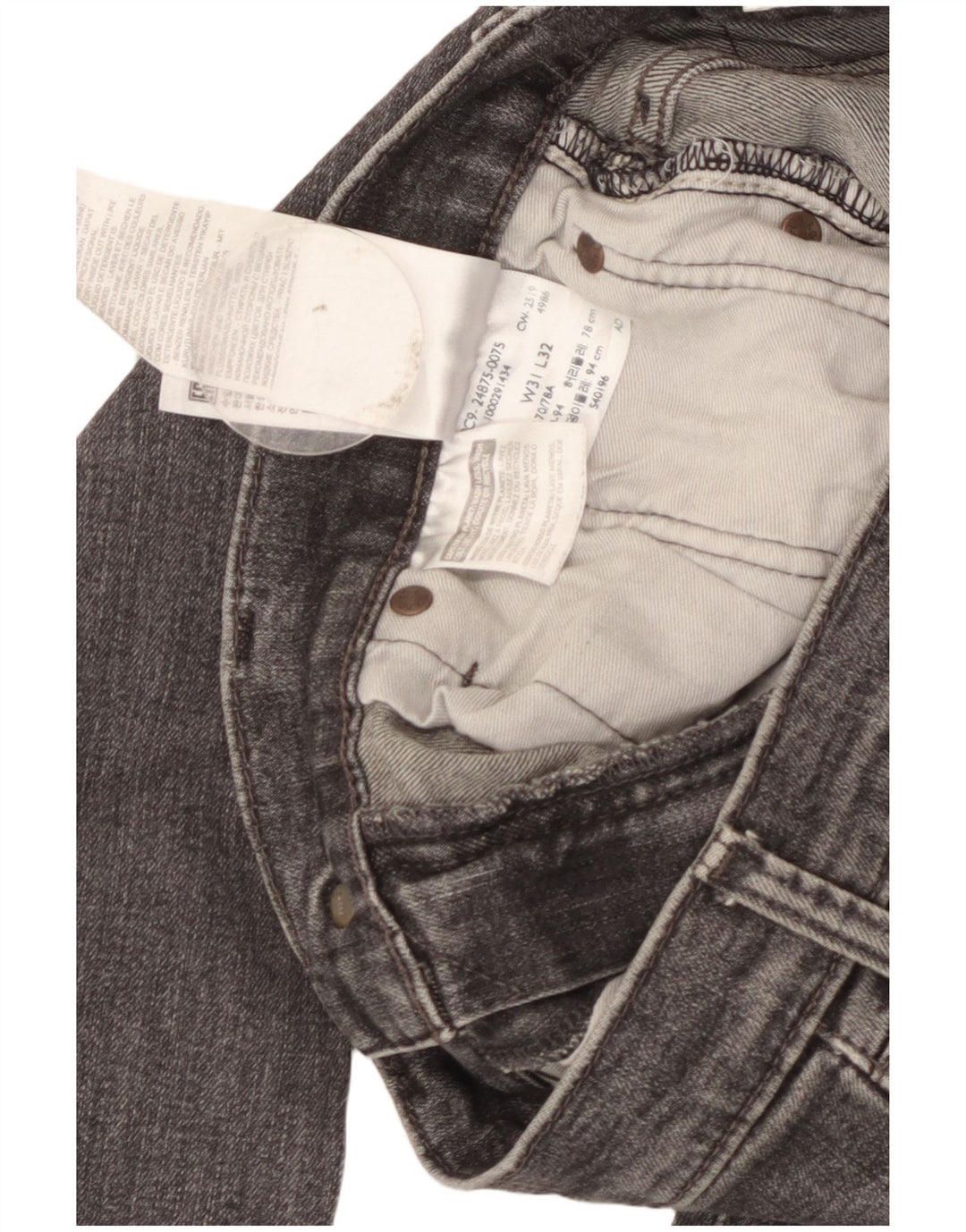 Levi's Masculino 510 Skinny Jeans W31 L32 Cinza Algodão