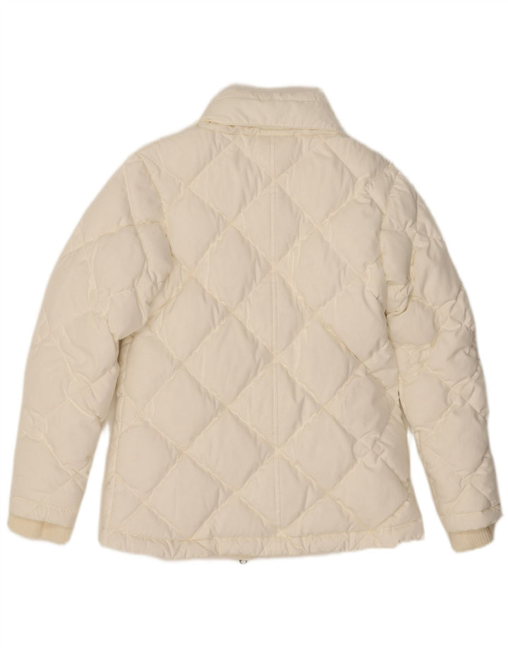 Jaqueta acolchoada com capuz feminina NIKE UK 10/12 poliéster branco médio