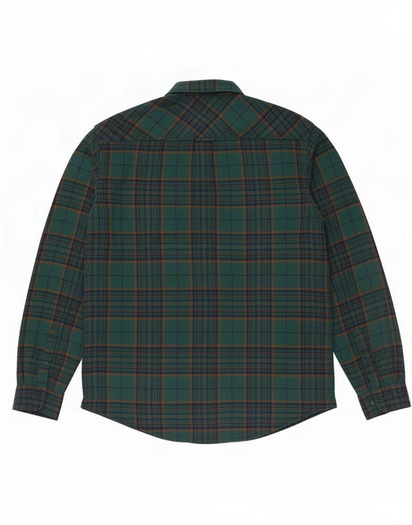 Camisa masculina de flanela lenhador James Pringle algodão xadrez verde médio