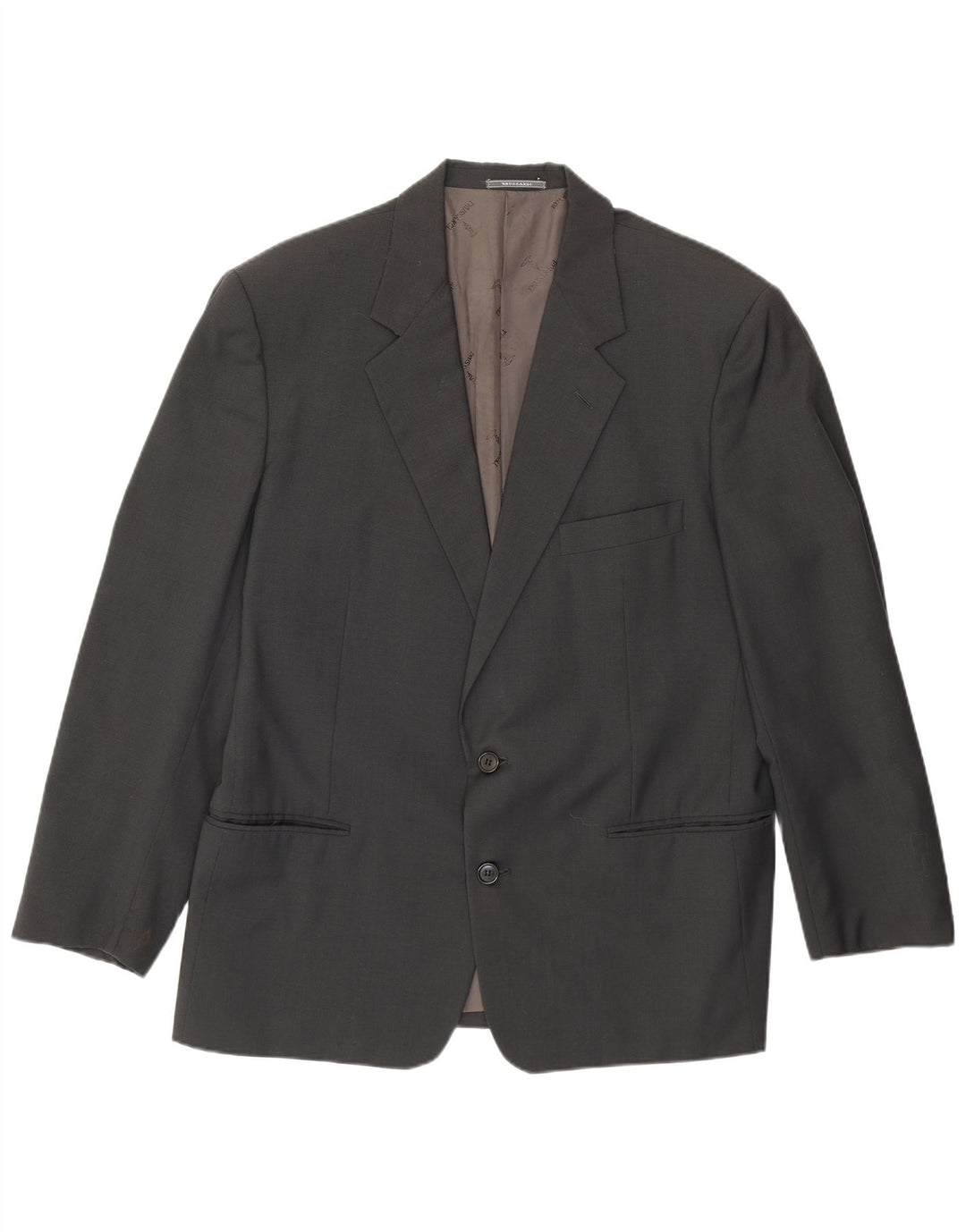 Jaqueta Blazer Masculina Trussardi com 2 Botões IT 52 XL Lã Virgem Cinza