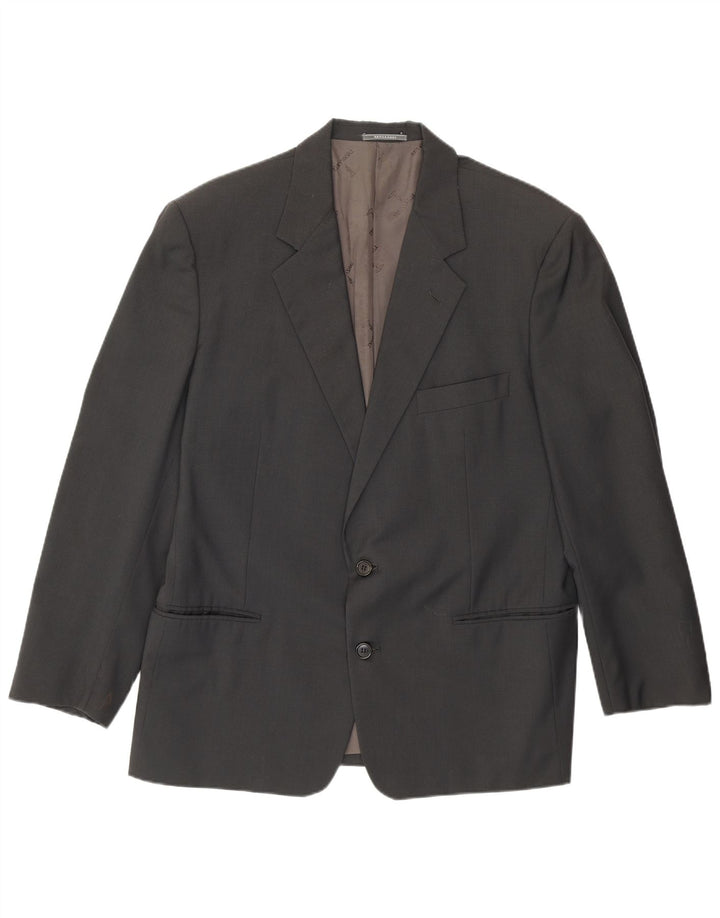 Jaqueta Blazer Masculina Trussardi com 2 Botões IT 52 XL Lã Virgem Cinza