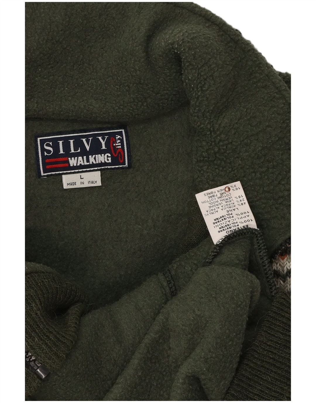 Silvy Mens Fleece Jacket UK 40 Grande Poliéster Verde Colourblock