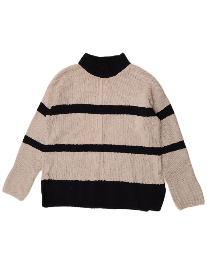 Suéter feminino Marks & Spencer com gola tartaruga Reino Unido 14 médio branco