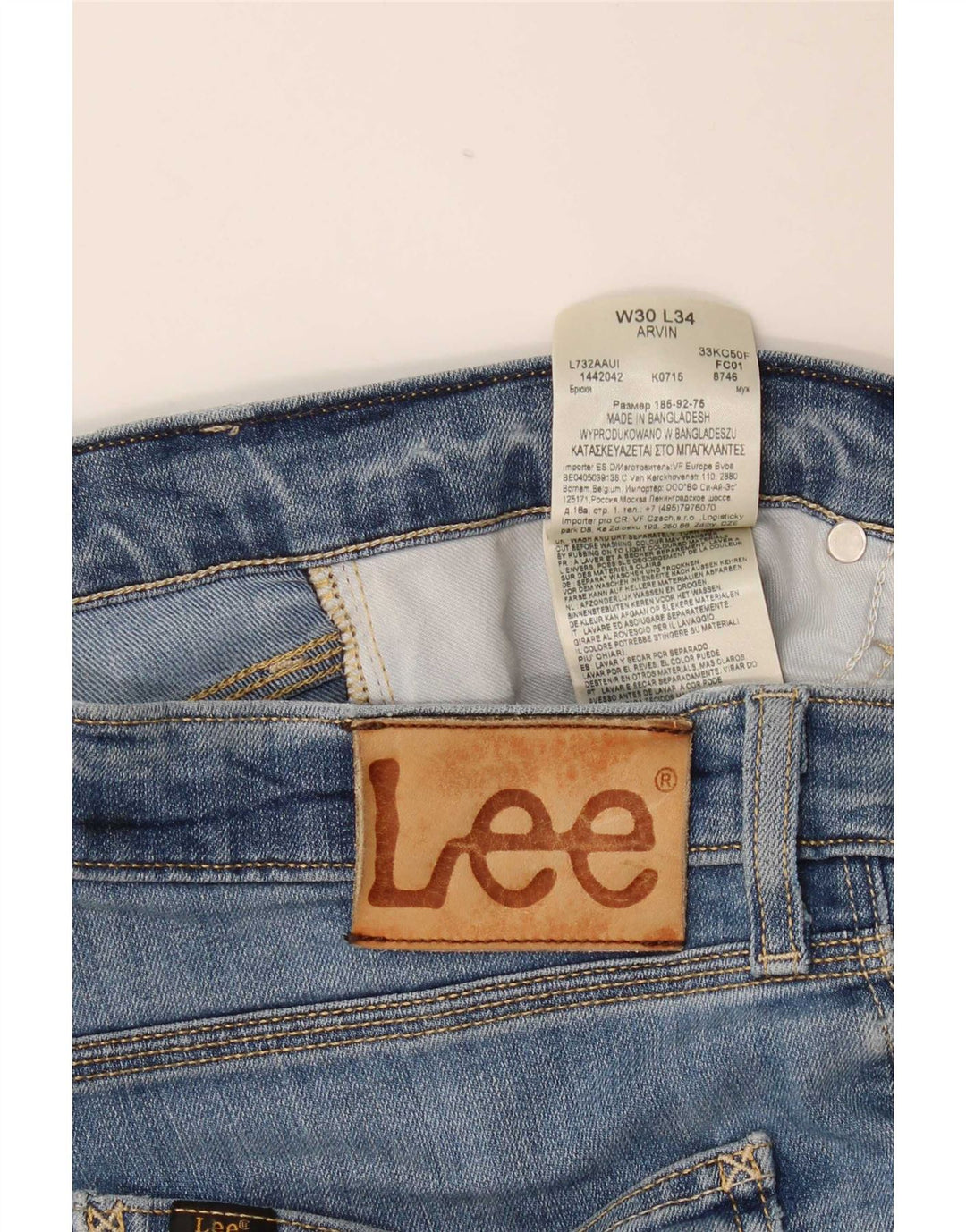 Lee Mens Arvin Tapered Jeans W30 L34 Azul Algodão
