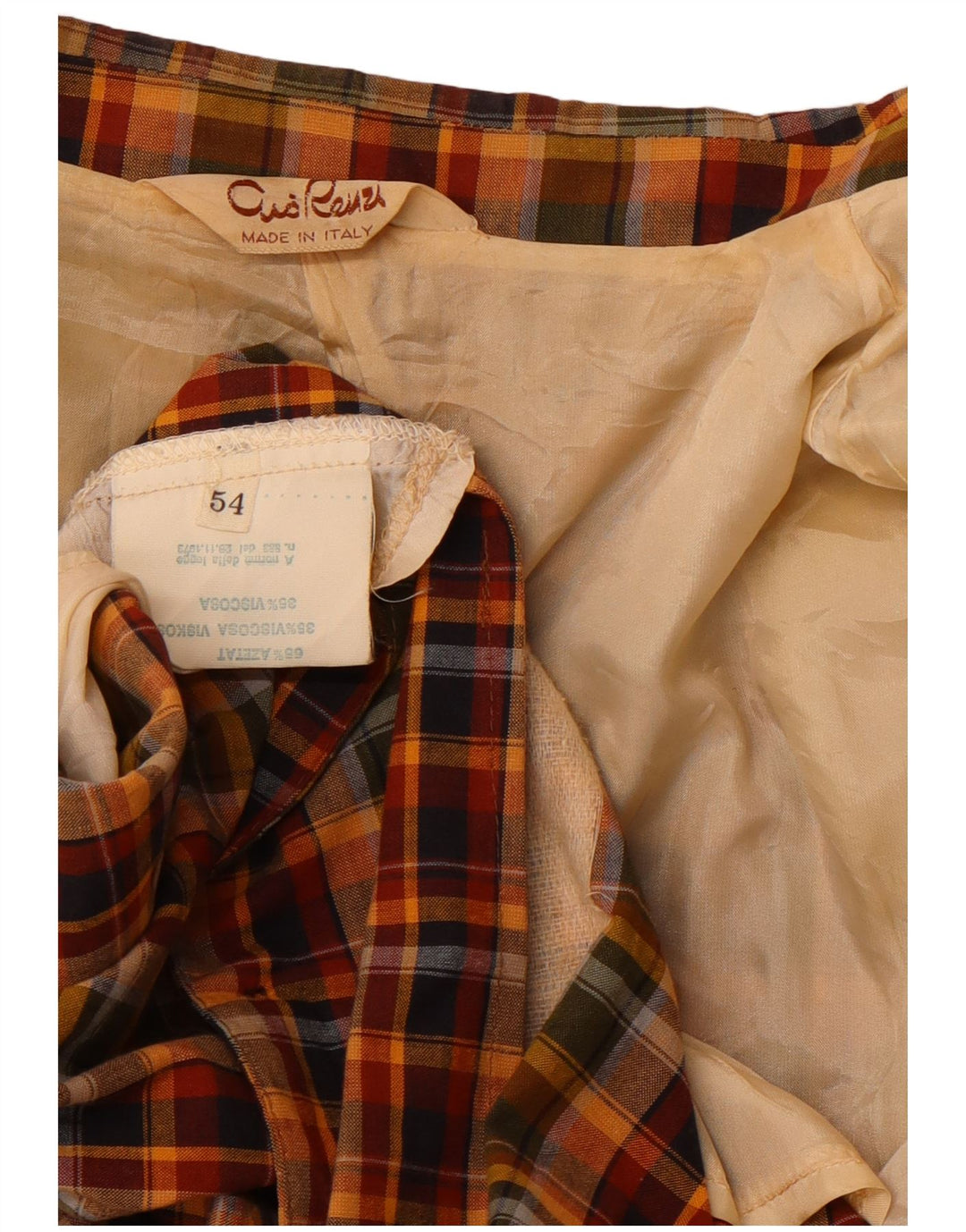 Jaqueta blazer masculina VINTAGE com 2 botões IT 54 2XL algodão xadrez multicolorido