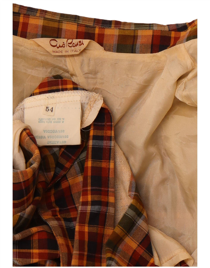 Jaqueta blazer masculina VINTAGE com 2 botões IT 54 2XL algodão xadrez multicolorido