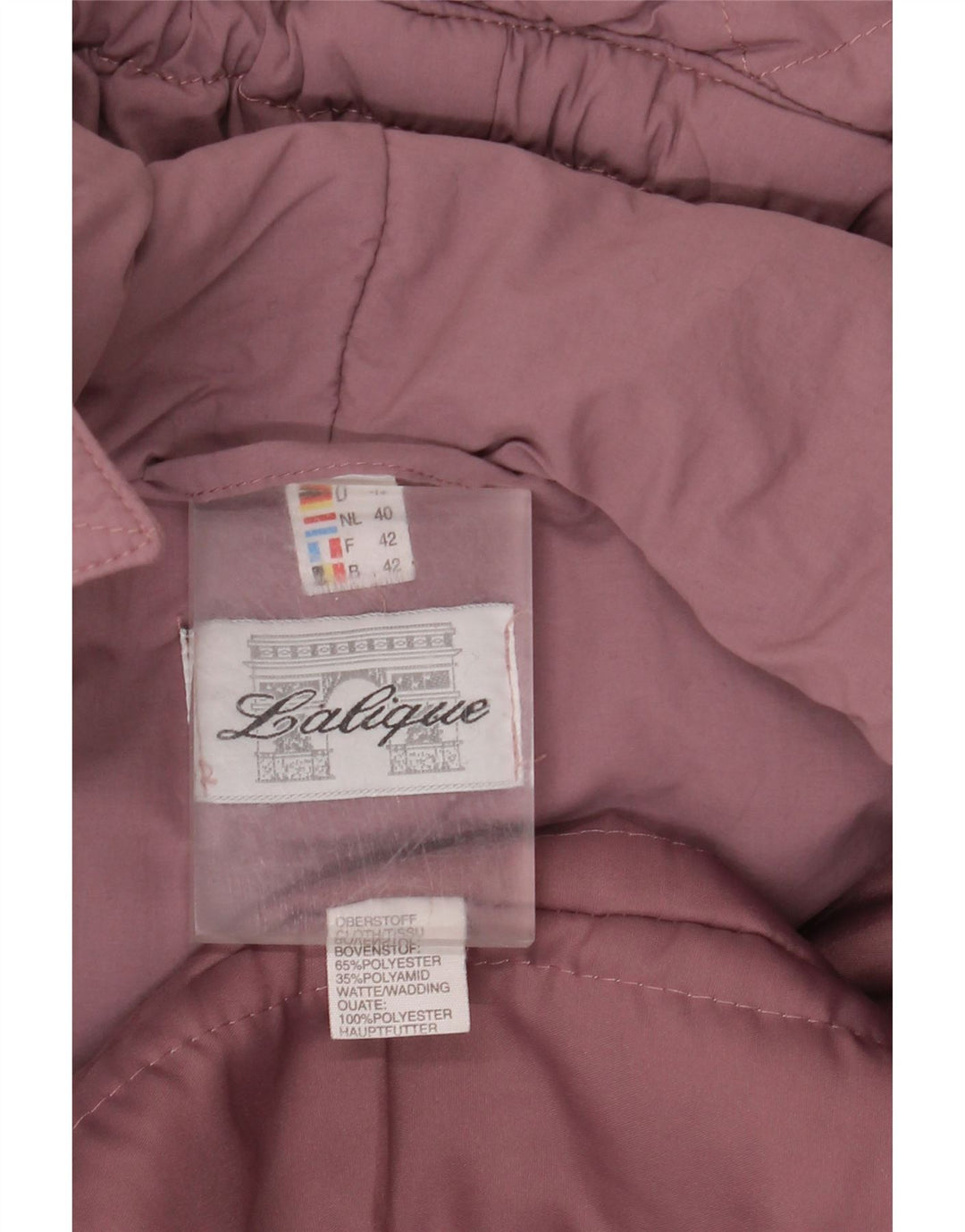 Casaco corta-vento feminino VINTAGE com capuz EU 42 poliéster roxo grande