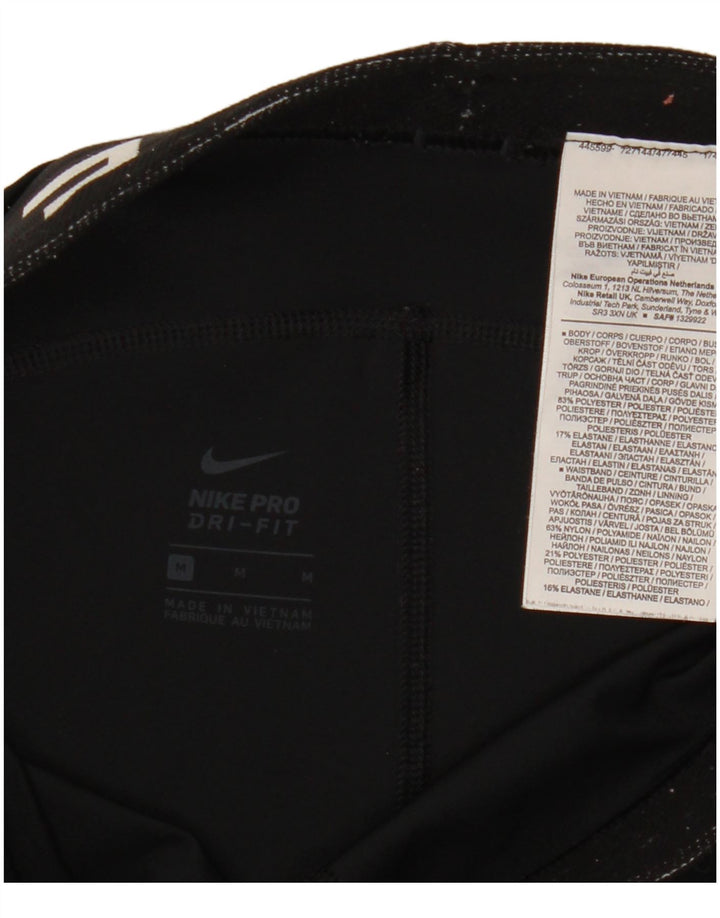 Nike Womens Dri Fit Graphic Sport Shorts UK 12 Médio Preto Poliéster