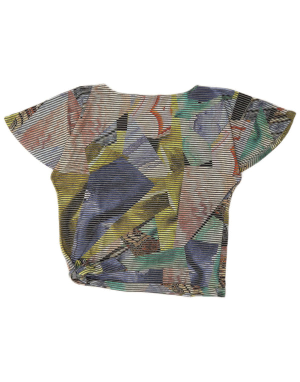 Blusa cropped feminina Desigual UK 14 média risca de giz multicolorida