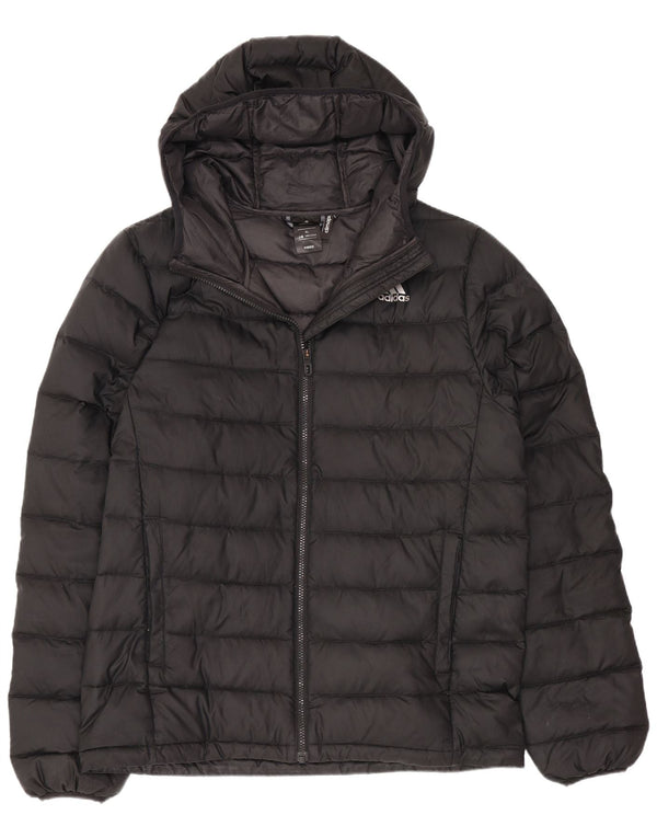 Jaqueta acolchoada com capuz feminina Adidas UK 18 XL preto poliéster