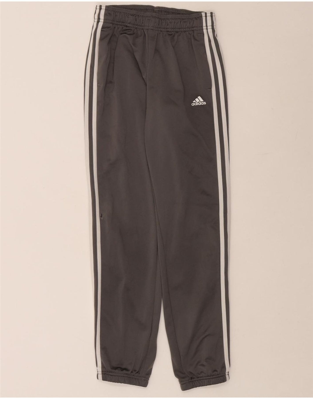 ADIDAS Boys Tracksuit Trousers Joggers 11-12 Years  Grey Polyester