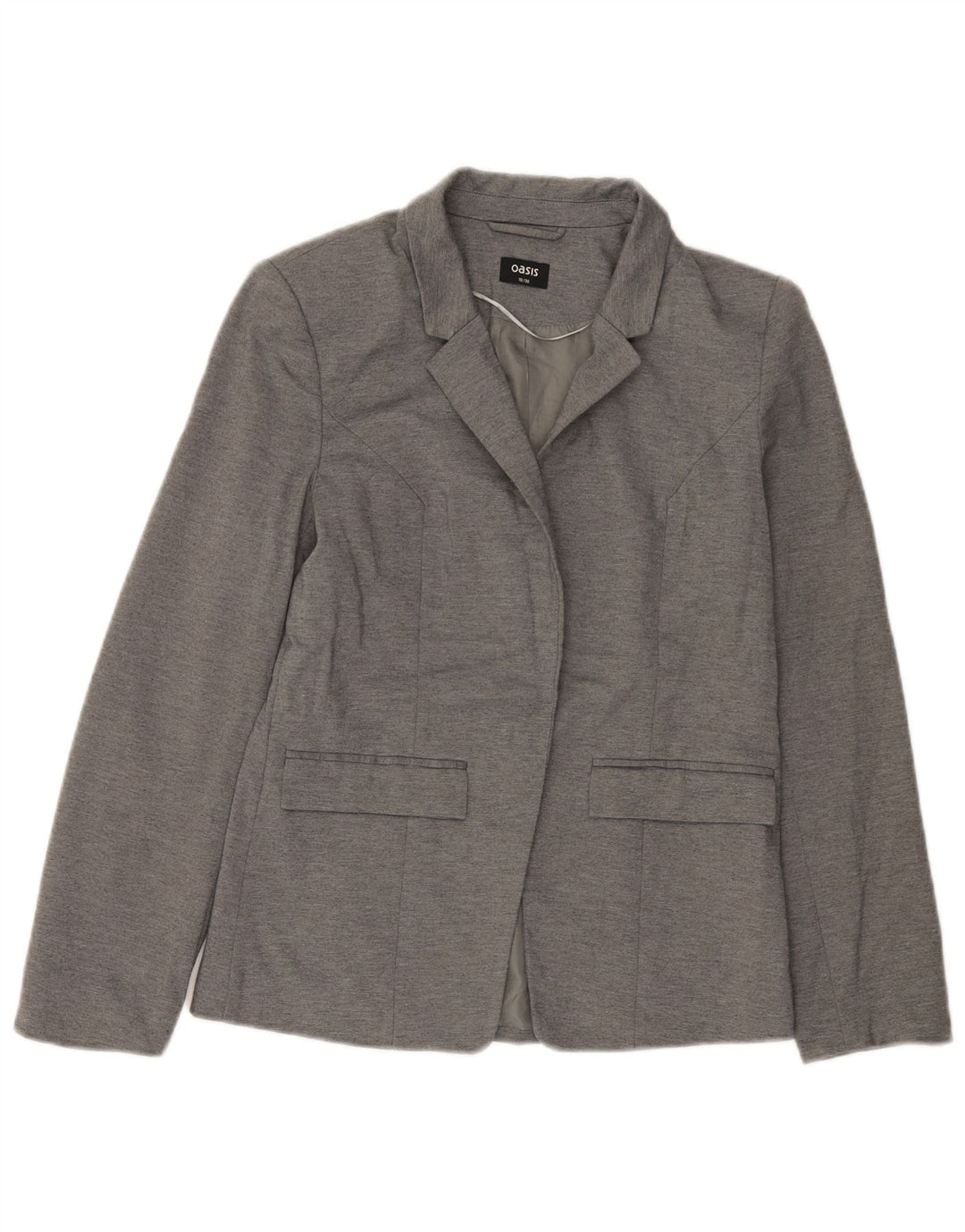 Jaqueta blazer aberta feminina Oasis UK 10 poliéster cinza pequeno