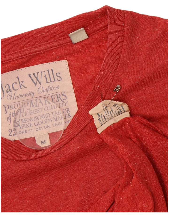 Camiseta masculina JACK WILLS algodão manchado vermelho médio