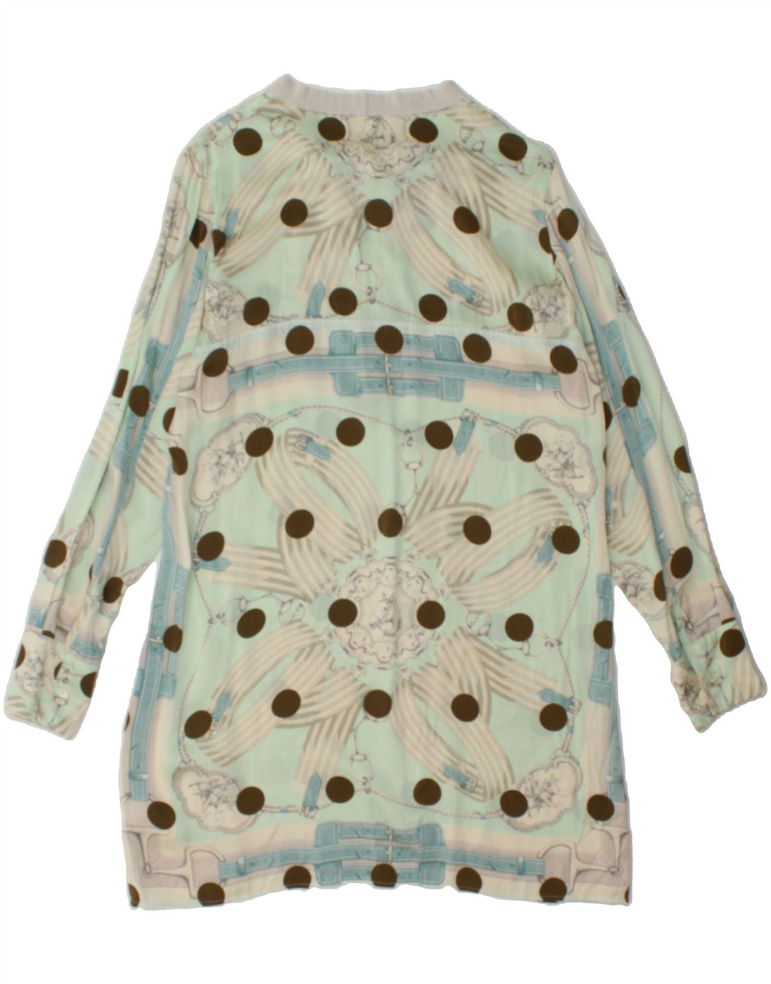 COAST Womens Long Sleeve A-Line Dress IT 46 Large Green Polka Dot Silk Vintage Coast and Second-Hand Coast from Messina Hembry 