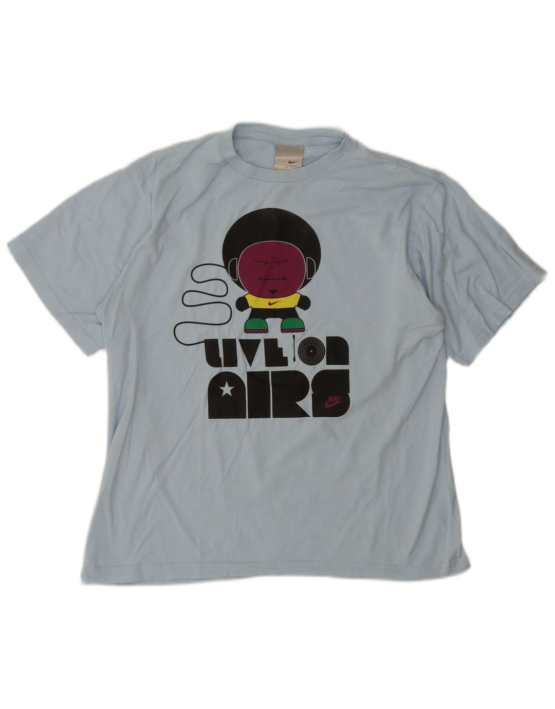 Camiseta Nike masculina gráfica Top médio algodão azul