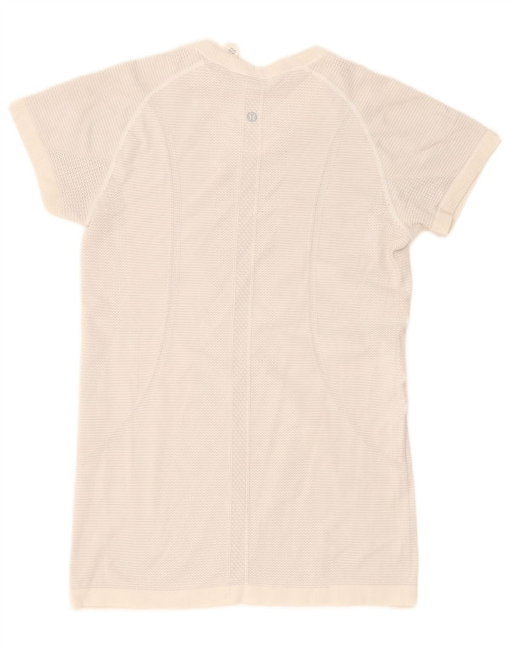 Lululemon Camiseta feminina top US 10 grande nylon branco