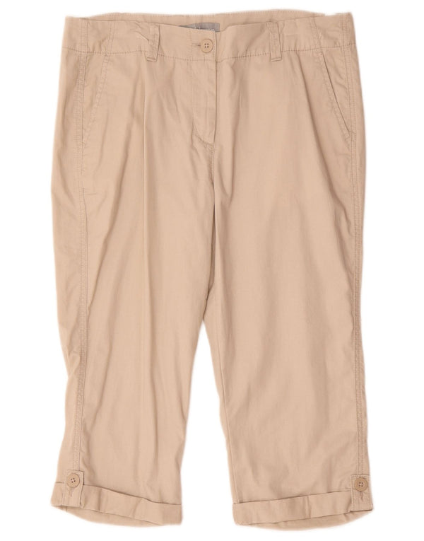 Bermuda feminina Marks & Spencer UK 12 médio W32 algodão bege