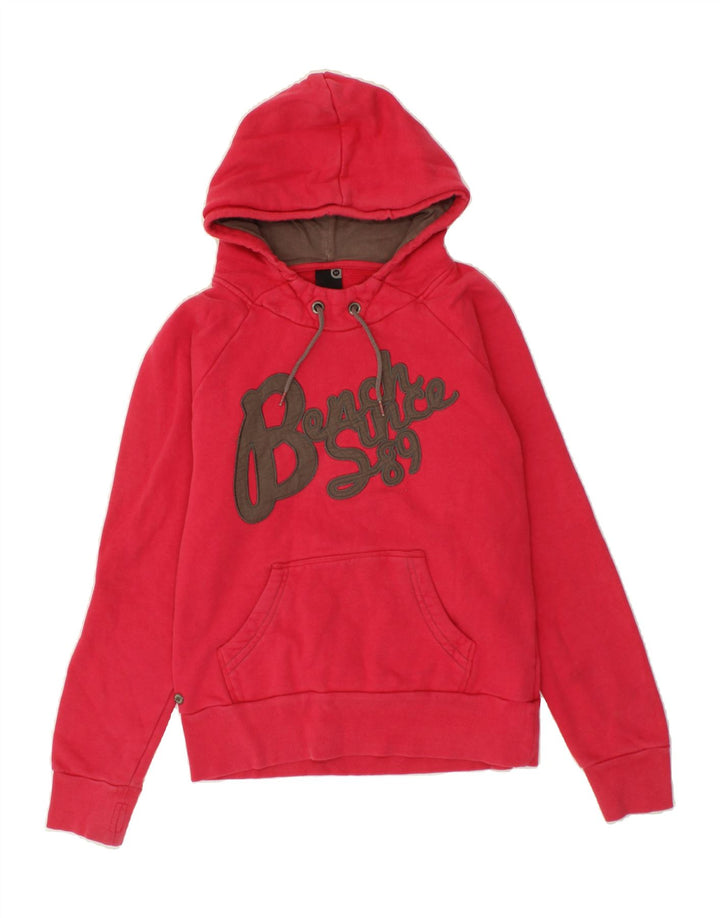 BENCH Womens Graphic Hoodie Jumper UK 12 Medium Pink Cotton Vintage Bench and Second-Hand Bench from Messina Hembry 