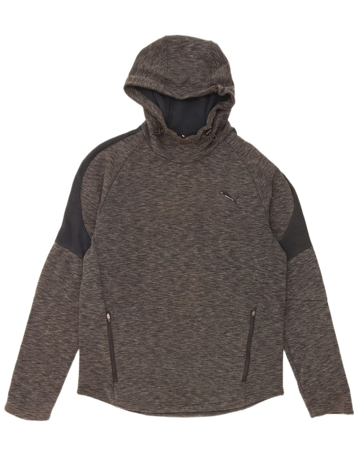 Puma Mens Hoodie Jumper Médio Cinza Algodão Flecked