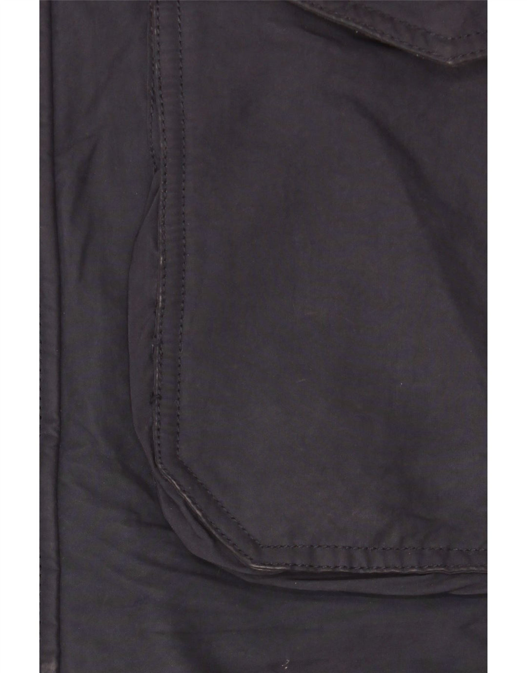 Casaco acolchoado com capuz masculino Zara UK 38 poliéster azul marinho médio