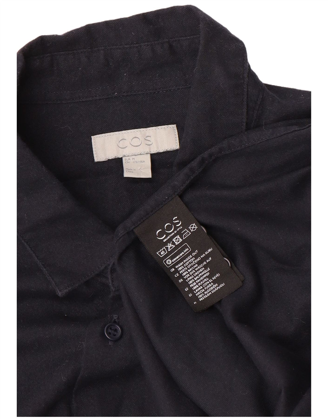Cos Camisa masculina média algodão azul marinho