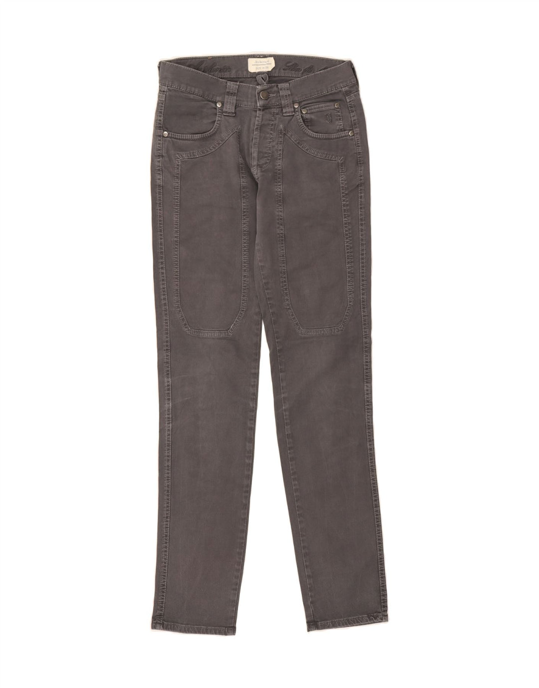 JECKERSON Womens Slim Casual Trousers W29 L32 Grey Cotton Vintage Jeckerson and Second-Hand Jeckerson from Messina Hembry 