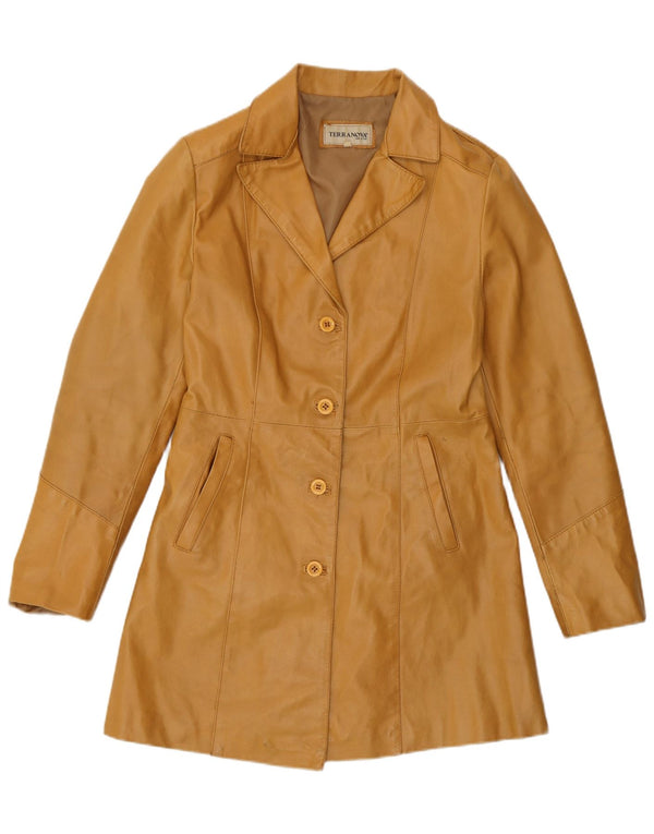 Casaco de couro feminino Terranova UK 10 pequeno couro bege