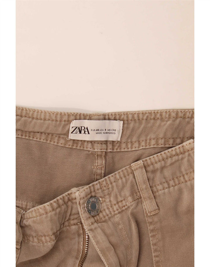 Calça cargo reta feminina Zara EU 40 médio W30 L31 bege
