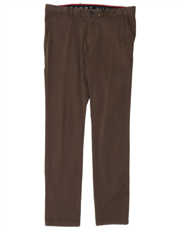 Calça Chino Masculina TOMMY HILFIGER W34 L34 Algodão Cinza