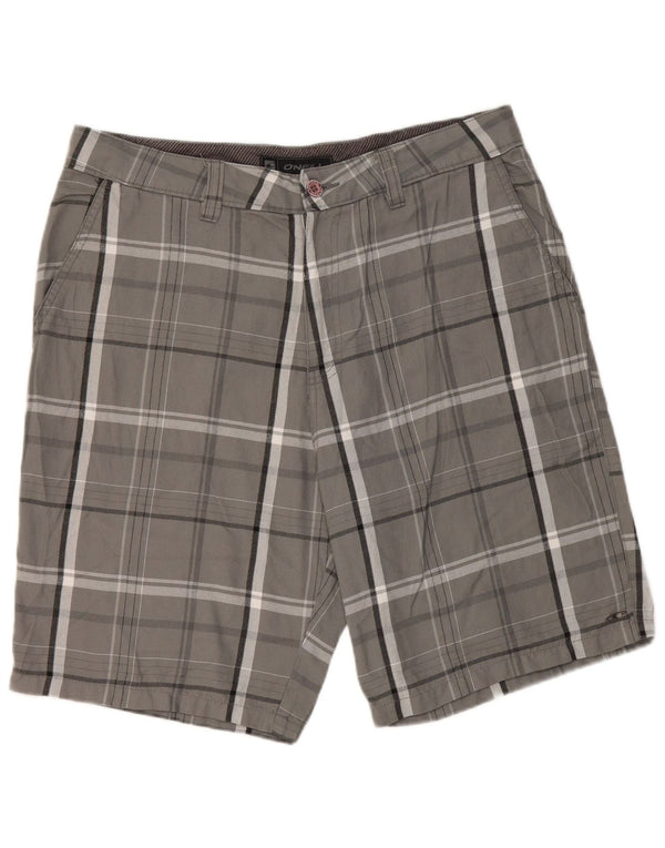 O'Neill Mens Chino Shorts W36 Grande Poliéster Xadrez Cinza