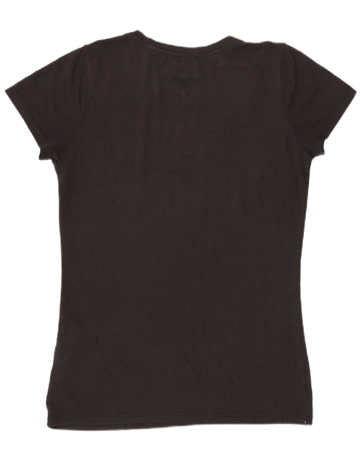 Tommy Hilfiger Camiseta feminina gráfica Top UK 12 Médio Preto
