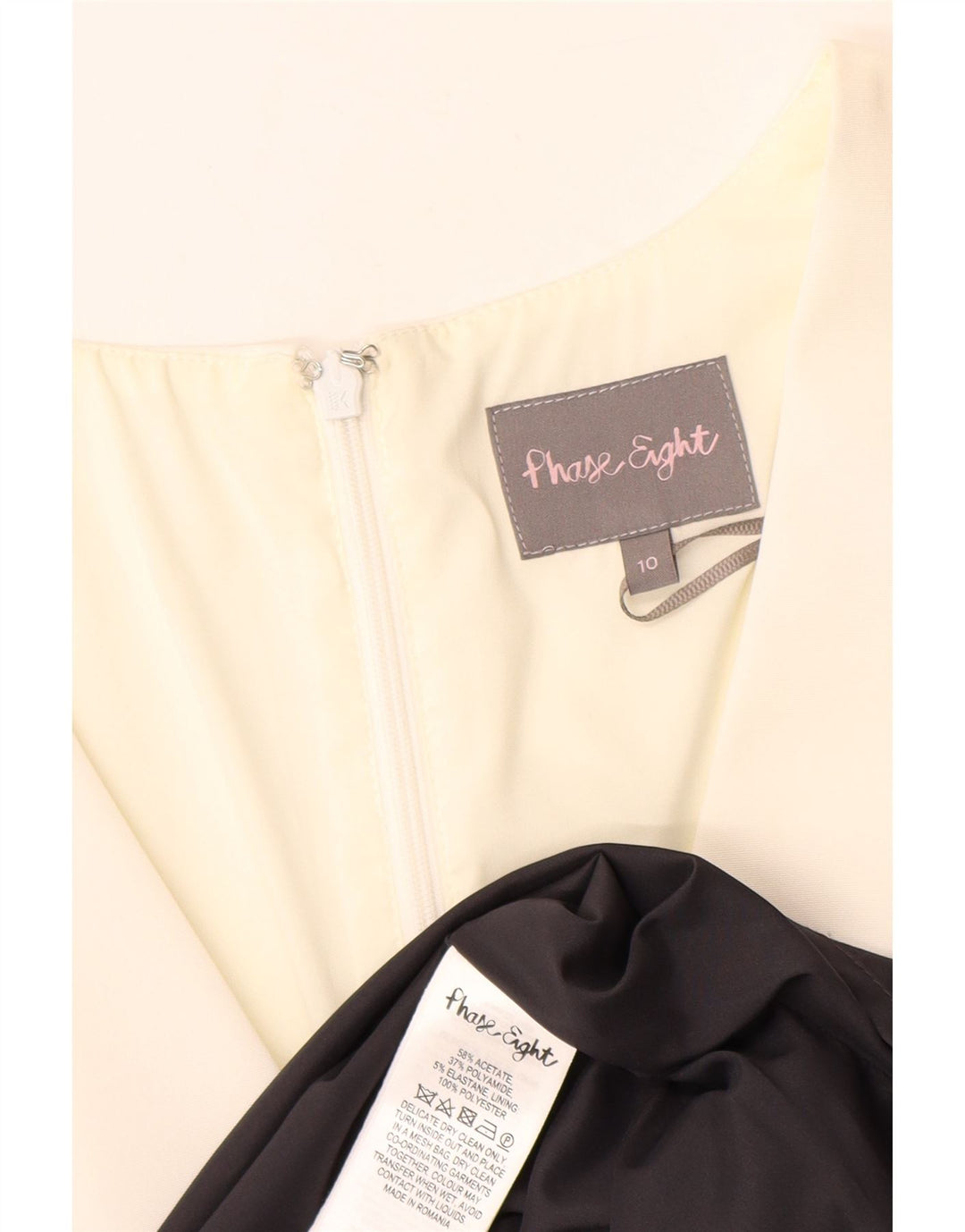 Vestido bainha feminino FASE EIGHT UK 10 pequeno acetato colorido preto
