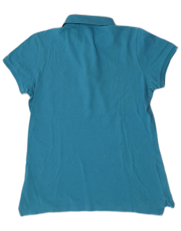 Ralph Lauren Camisa polo feminina skinny UK 12 algodão azul médio