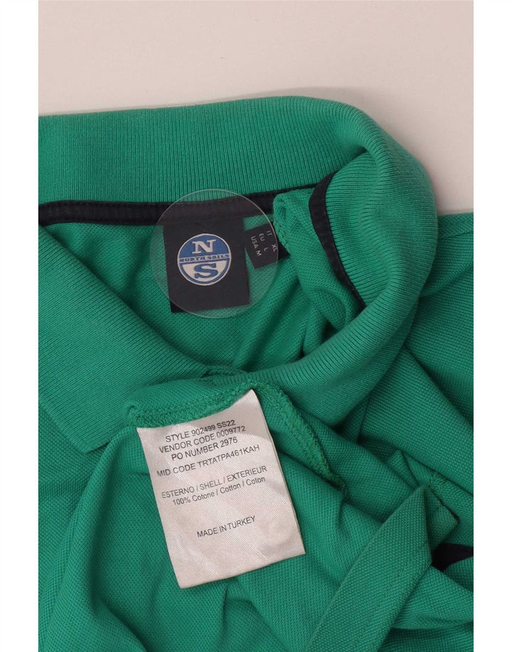 Camisa polo masculina North Sails grande algodão verde