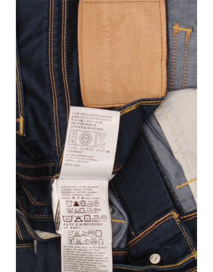 Levi's Masculino 511 Slim Jeans W32 L34 Azul Marinho Algodão