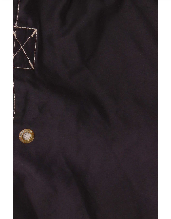 Shorts de natação masculino Superdry Graphic azul marinho médio poliéster