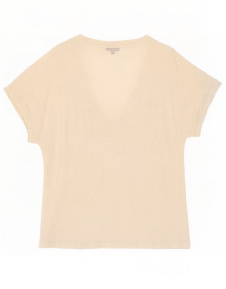 Camiseta feminina Massimo Dutti UK 14 médio branco