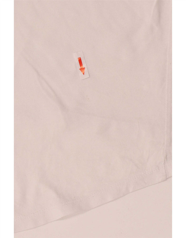 Camiseta feminina Zara Top UK 10 pequeno algodão branco